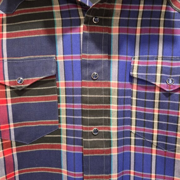 Wrangler Men's Size 18 X 36 Pearl Snap Western Shirt Long Sleeve - Picture 3 of 13